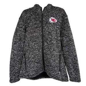 Kansas City Chiefs NFL Team Apparel Full Zip Jacket Unisex Large Heathered Black